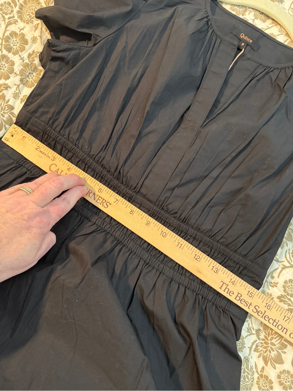 Quince 100% Organic Cotton Tiered Maxi Dress Black Current Retail $70 Small NWT - Picture 13 of 13